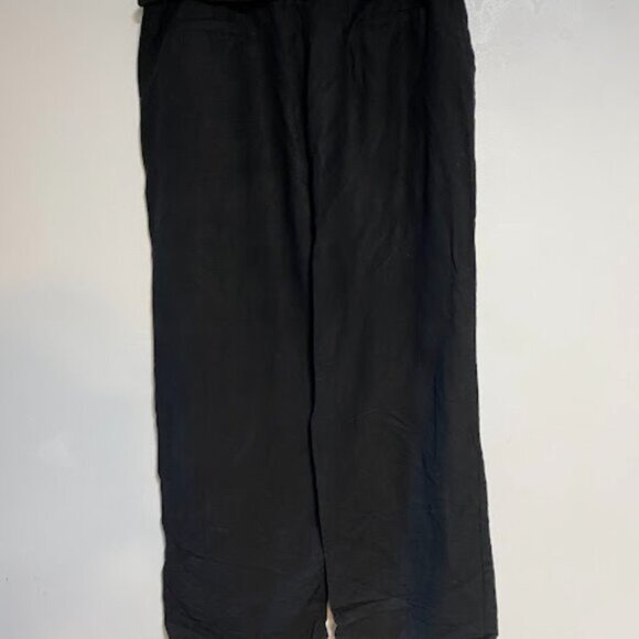 Zac & Rachel Women's Black Linen Blend Wide Leg Pants Size 12 - Picture 6 of 10